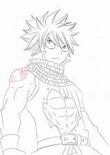 Natsu Tail Fairy Body Lineart Dragneel Deviantart Template Coloring sketch template