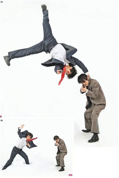 shooting pose 2 police detective men fight bad guy