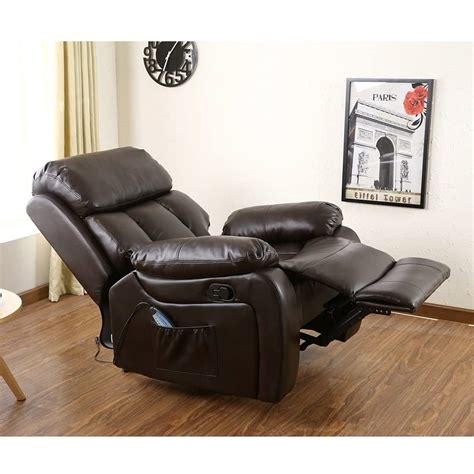 chester heated leather massage recliner chair