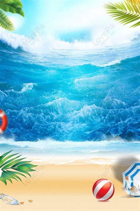 summer beach beach travel poster background   poster