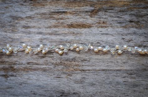 Thin Pearl Hair Vine With 5 Simple Pearl Hair Pins West Coast Jewelry