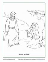 Jesus Alive Coloring Pages Getcolorings Resurrection Sunday sketch template