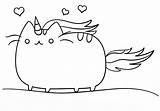 Pusheen Coloring Unicorn Pages Print sketch template