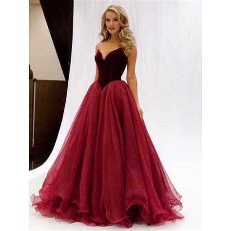 Elegant Burgundy Ball Gown Prom Dress Pretty Princess