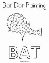 Dot Bat Painting Coloring Halloween Twistynoodle Do Pages Print Kids Ll sketch template
