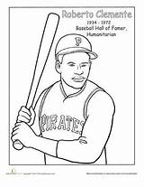 Coloring Hispanic Pages Famous Roberto Clemente Heritage Month Worksheets Hispanics Sheets Latino Americans History Worksheet Education Activities Baseball Culture Printables sketch template