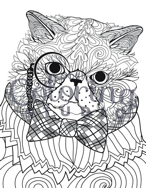 exotic shorthair cat wearing  monacle posh coloring studio