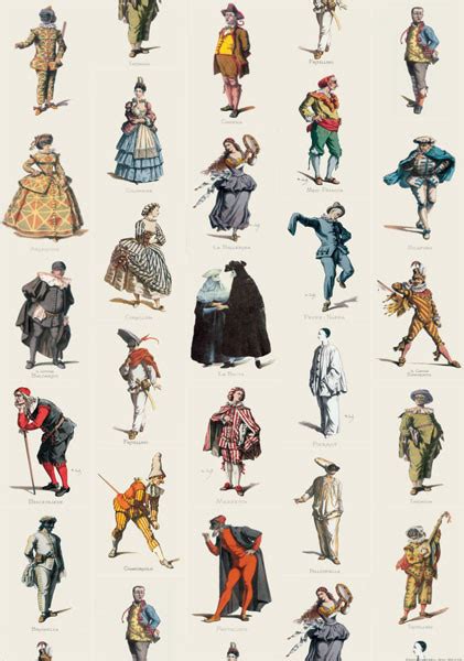 venetian carnival character collage poster