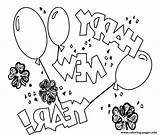 Coloring Eve Year Pages Balloons Three Celebrate Years Printable Color Comments sketch template
