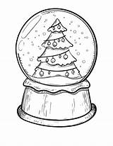 Coloring Pages Snow Globes Snowglobe Kids Popular sketch template