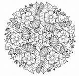 Mandalas Blumenmandala Blätter Blüten sketch template