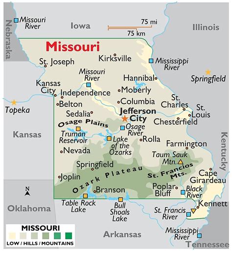 map  missouri mo cities  towns printable city maps