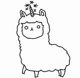 Coloring Llama Pages Cute Alpaca Drawing Llamacorn Unicorn Kawaii Lama Base Llamas Easy Colouring Printable Kids Color Cat Getcolorings Getdrawings sketch template