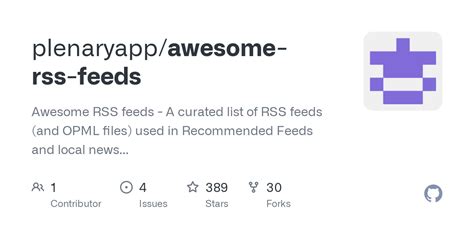 github plenaryappawesome rss feeds awesome rss feeds  curated