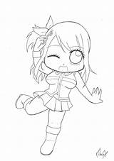 Chibi Lucy Heartfilia Anime Tail Fairy Manga Lineart Deviantart Coloring Natsu Pages Chat Cute Visit sketch template