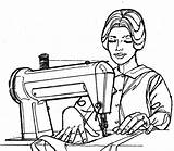 Quilting Clipart Woman Sewing Cartoon Vintage Christian Clip Notions Sew Treasure Box Machine Ladies Cliparts Drawn Clipground Library Needle Thread sketch template