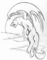 Wolf Demon Wings Lineart Drawing Evil Demonic Magga Thing Deviantart Drawings Fantasy Getdrawings sketch template