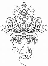 Motif Floral Embroidery Jacobean Pretty Vintage Dainty Outline Flower Vector Patterns Ornate Tattoo Stock Coloring Crewel Designs Tattoos Calligraphic Drawings sketch template