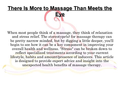 surprising health benefits of massage therapy