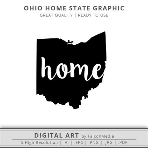 ohio home state graphic ohio silhouette digital