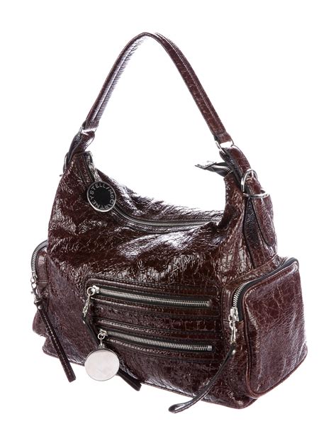 stella mccartney vegan leather hobo handbags stl  realreal