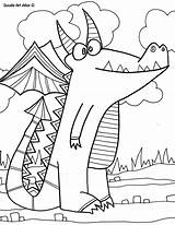 Mythical Coloring Pages Creatures Dragon Doodle Alley Wings Getdrawings Getcolorings sketch template