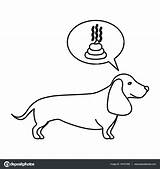 Dachshund Dog Contour Stock Illustration Poop Thinkin Drawing Vector Getdrawings Coloring sketch template
