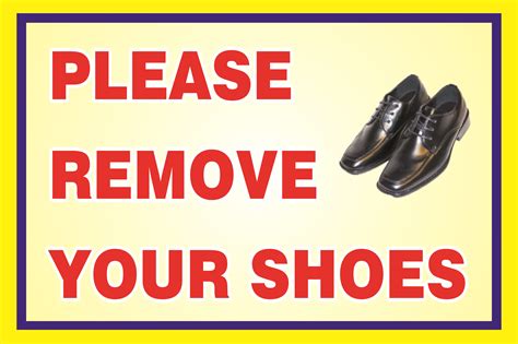 remove  shoes sign printable