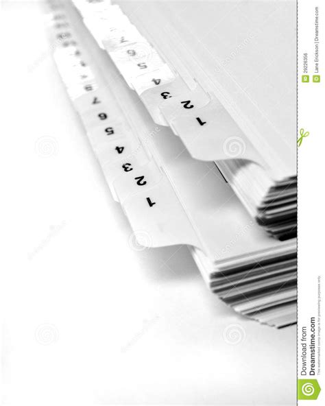 numberd file tabs royalty  stock image image
