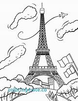 Paris Coloring Pages Tower Getdrawings Eiffel Drawing Easy sketch template