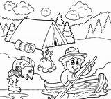 Coloring Pages Fishing Camping Scouts Boy Going Kids Scout Cub Hiking Summer Printable Print Lantern Color Camp Tocolor Sheets Colouring sketch template