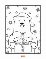 Coloring Christmas Pages Shutterfly Kids Bear Santa Present sketch template