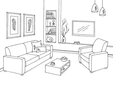 black living room illustrations royalty  vector graphics