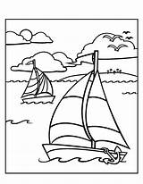 Coloring Pages Sailboat Summer Elementary Kids Boat Colouring Sheets Printable Students Book Color Beach Cliparts Christmas Print Craft Planse Vara sketch template