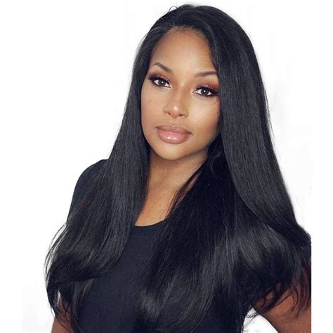 buy straight human hair full lace wigs pre plucked  baby hair  density