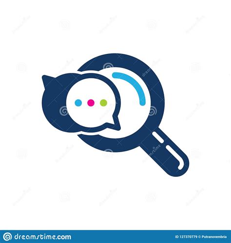 chat search logo icon design stock vector illustration  glass