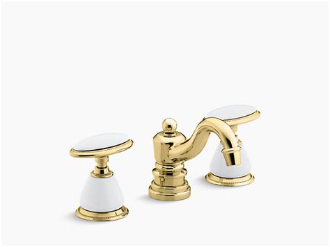 antique widespread bathroom sink faucet  oval handles requires ceramic handle insets