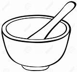 Bowl Mixing Clipart Spoon Wooden Clipground sketch template