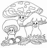 Malvorlagen Coloring Pages Mushrooms Herbst Pilze Ausmalbilder Bilder Malen Zeichnen Besuchen Mal sketch template