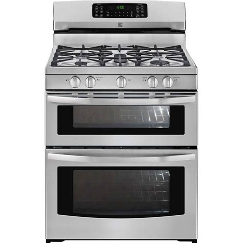 kenmore   cu ft double oven gas range stainless steel shop