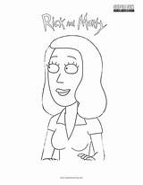 Coloring Rick Morty Beth Pages sketch template