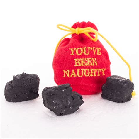 fun christmas youve  naughty bag  coal pc  gift set red