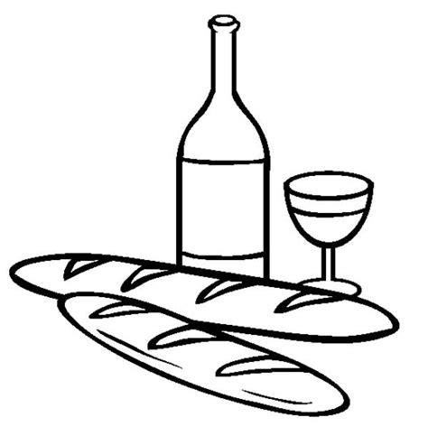 french bread  wine coloring page coloring sky