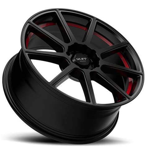 ruff wheels  satin black  red pin rims ruf