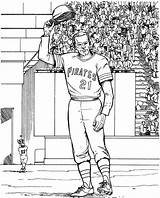 Coloring Baseball Pittsburgh Pages Pirates Player sketch template