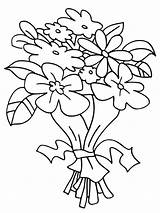 Flowers Bouquet Coloring Flower Pages Getdrawings Drawing sketch template