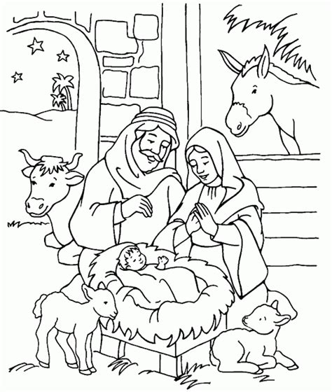 simple nativity scene coloring pages  getcoloringscom