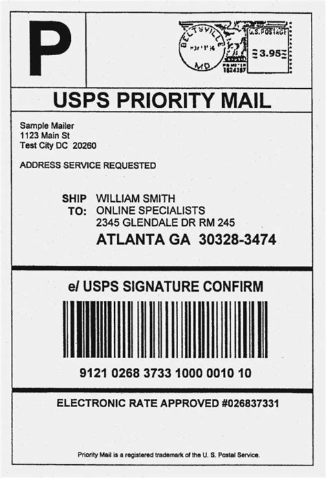 printable usps shipping label template printable templates