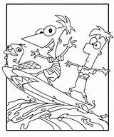 Ferb Phineas Coloring Pages Print Color Cartoon sketch template