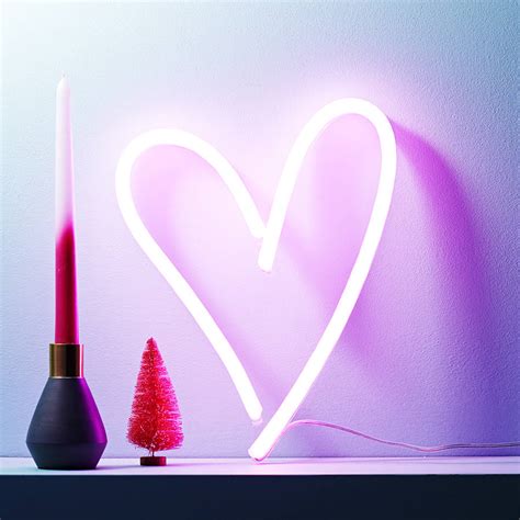 Neon Light Up Led Heart Sign By Love Inc